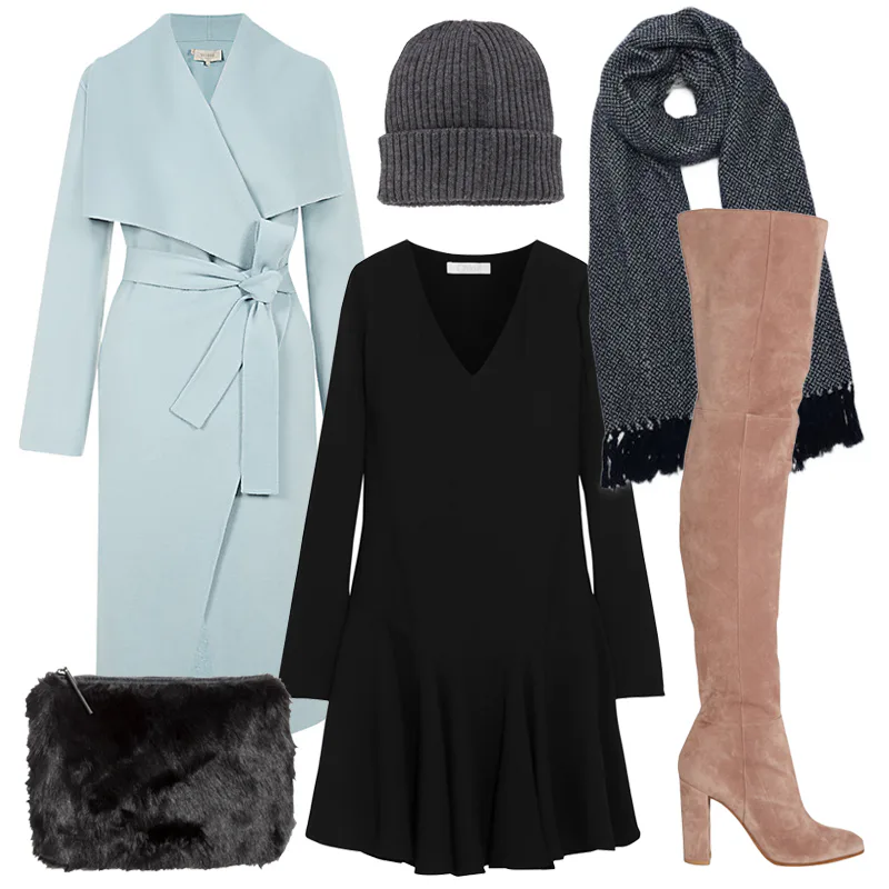 sachin and babi light blue dress Winter Date Night Outfits