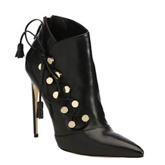 Blanche Leather Side Lace-Up Booties