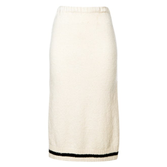 Black and White Knitted Midi Skirt