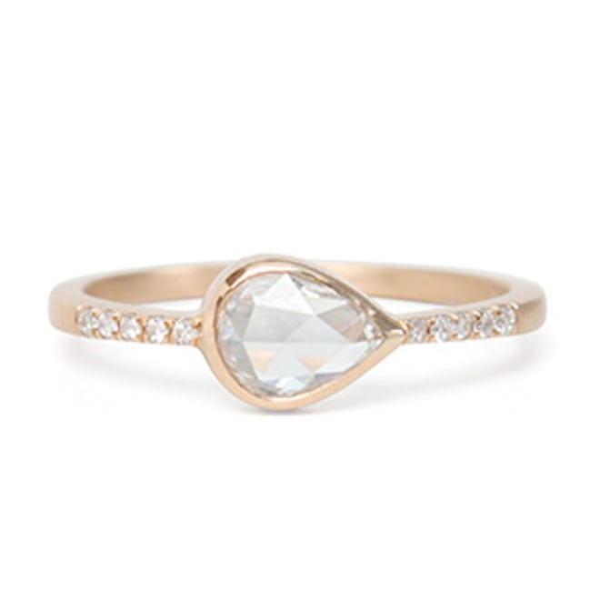 Rose Gold & Teardrop Diamond Ring