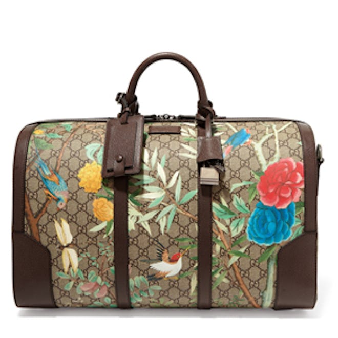 Linea A Printed Canvas Leather Weekender