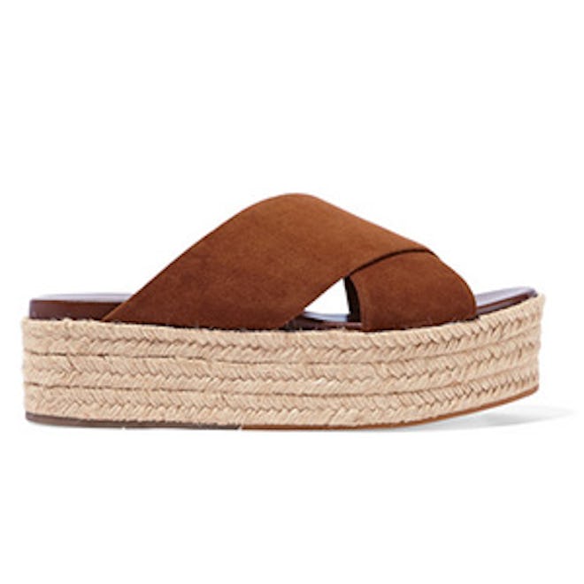 Suede Espadrille Platform Sandals