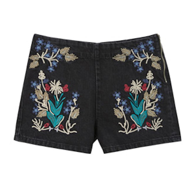 Embroidered Cotton Shorts