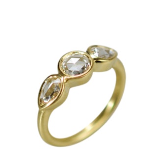 Yellow Gold Rose Cut Diamond Ring