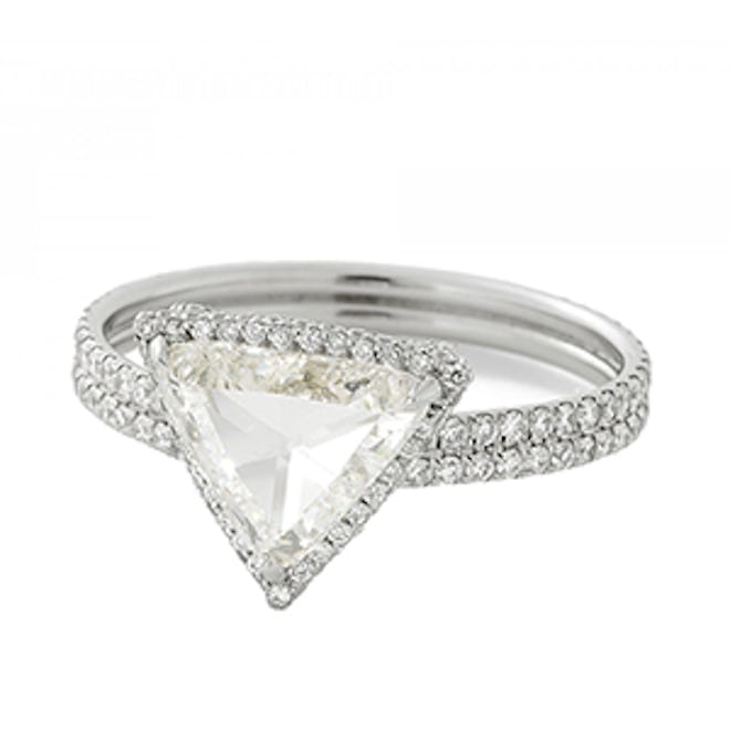 Platinum Rose Cut Diamond Ring
