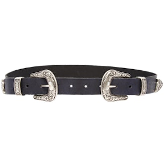 Leather Double Buckle Waist and Hip Belt