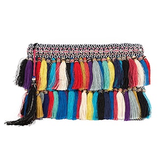 Rainbow Cotton Tassel Fringe Clutch