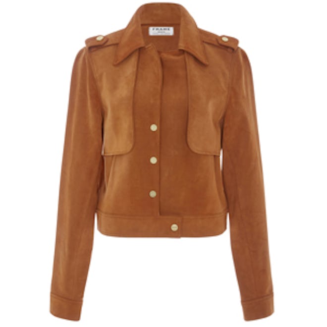 Le Cropped Suede Trench Jacket