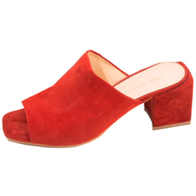 Red Suede Mules