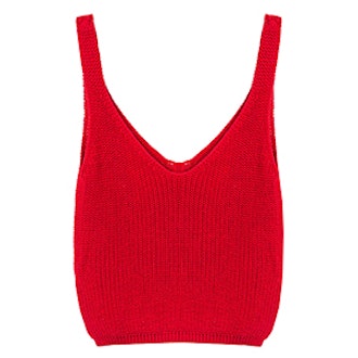 Sleeveless Crop Knit Top