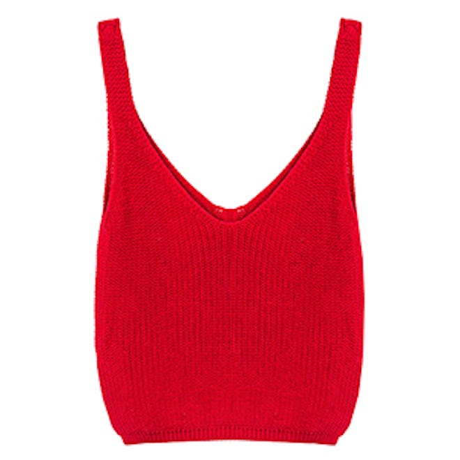 Sleeveless Crop Knit Top