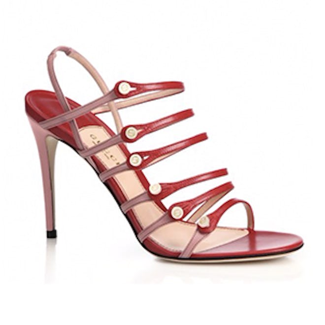 Aneta Strappy Leather Button Sandals