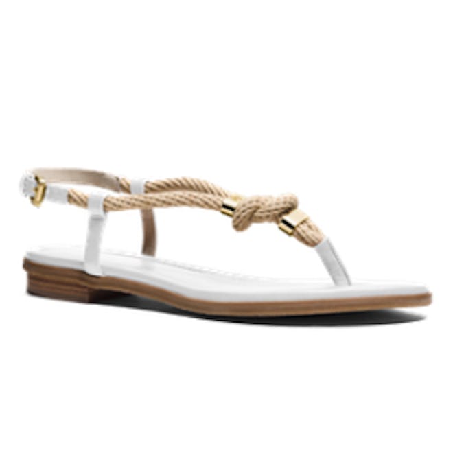 Holly Rope-Trim Leather Sandal