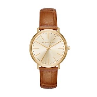 Jaryn Gold-Tone and Embossed-Leather Watch