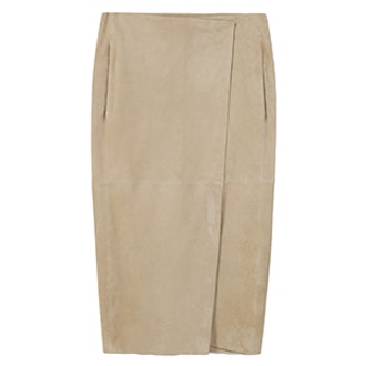 Wrapped Suede Skirt