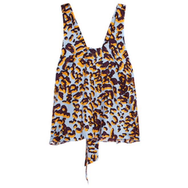 Leopard-Print Silk Top