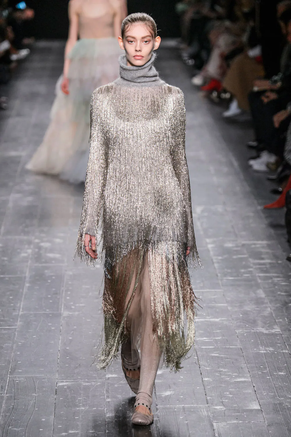 rachel zoe silver fringe dress Rachel Zoe Della Fringe Metallic Dress In Platinum