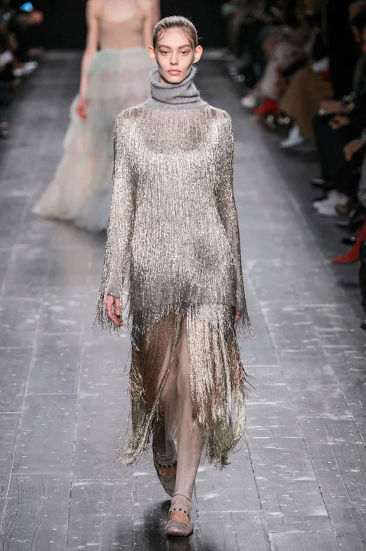 rachel zoe silver fringe dress Rachel Zoe Della Fringe Metallic Dress In Platinum