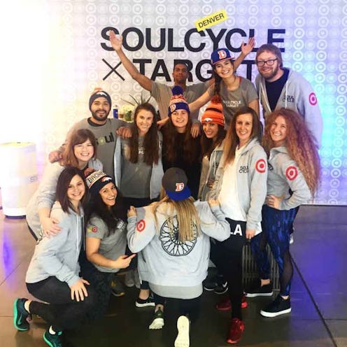 A group photo of the participants of the SoulCycle and Target free national classes