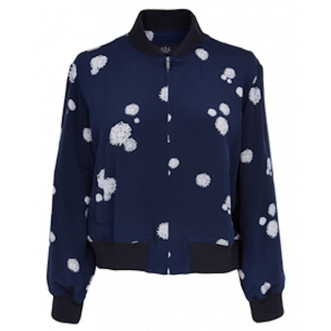 Cluster Dot Print Cropped Bomber