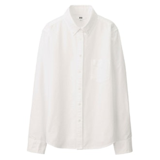 Women Oxford Long Sleeve Shirt in White