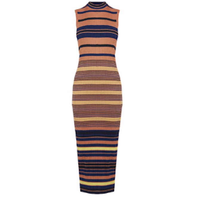 Stripe Ribbed Column Midi