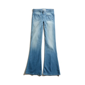 Mid-Rise Braided Flare Jean in ‘70s Blue Wash’