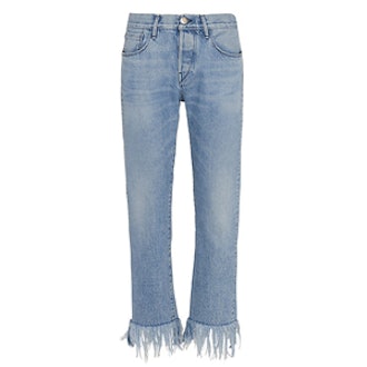 WM3 Straight Crop Fringe Jeans