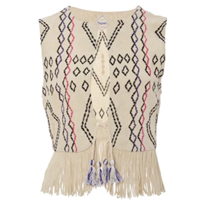 Silk Aztec Embroidered Ines Vest