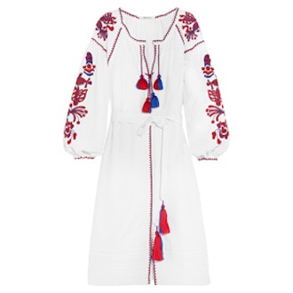Poppy Embroidered Linen Dress