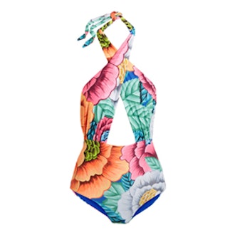 Printed Cut-Out Swimsuit