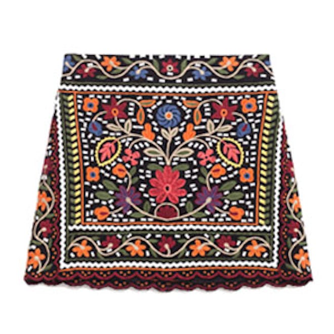 Floral Embroidered Skirt