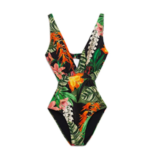 Floral V-Neck Swimsuit