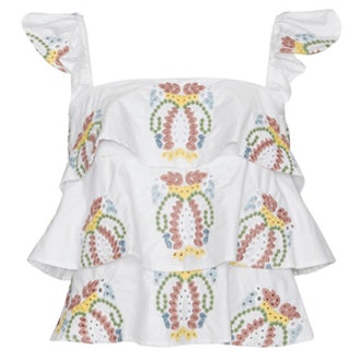 Margie Ruffle Embroidery Top