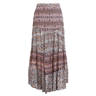 Floral-Print Cotton-Voile Maxi Skirt