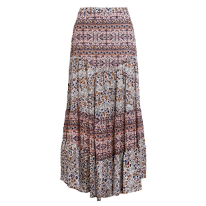 Floral-Print Cotton-Voile Maxi Skirt