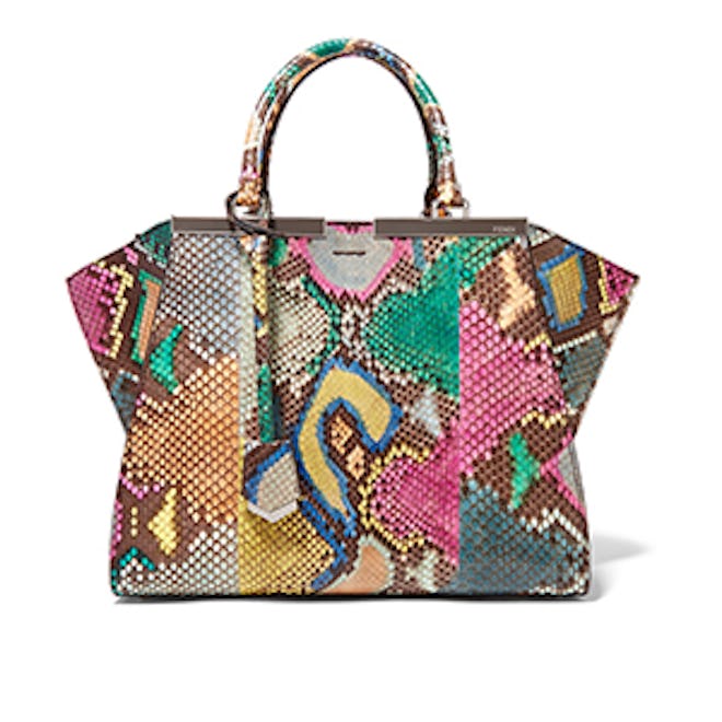 3Jours Medium Python and Leather Tote