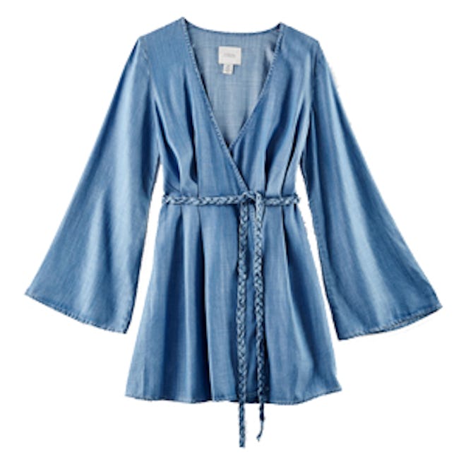 Bell-Sleeve Chambray Dress
