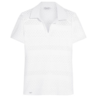 Perforated Stretch-Lace Tennis Top