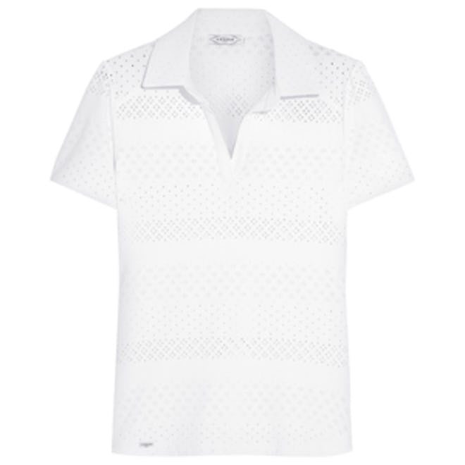 Perforated Stretch-Lace Tennis Top