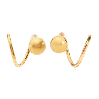 Ball Twirl Gold-Plated Earrings