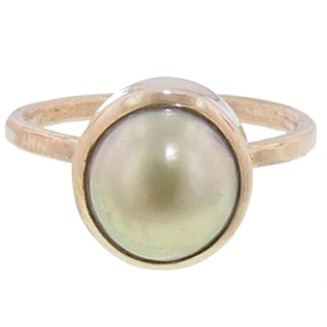 Yellow Gold & South Sea Baroque Pearl Ring