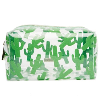 Glitter Cactus Print Makeup Bag