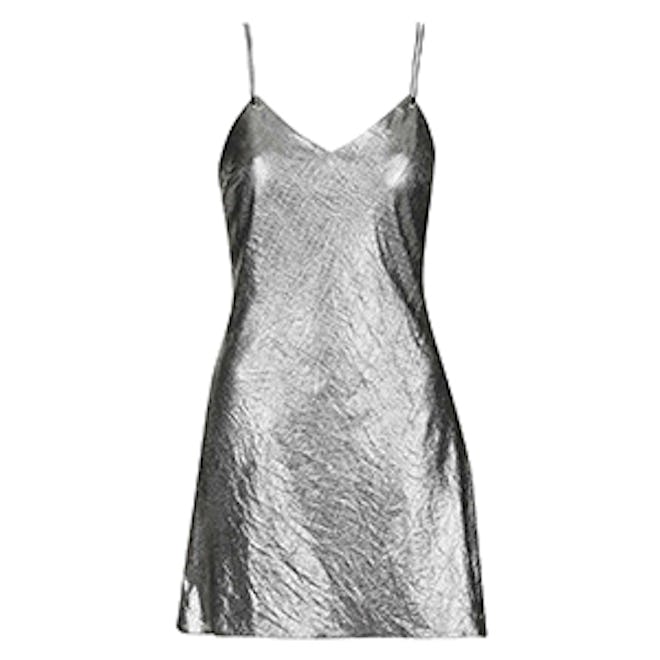 Metallic Strappy Slip Dress