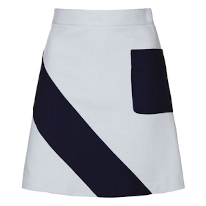 Crepe Panel A-Line Mini Skirt
