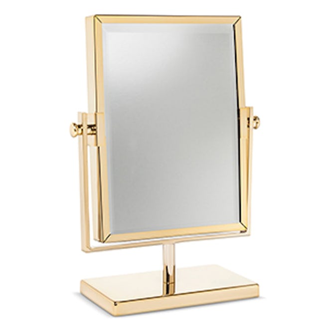 Two-Sided Gold Vanity Mirror