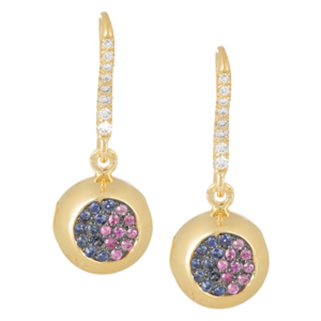 18-Karat Gold, Sapphire And Diamond Bell Earrings