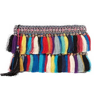 Rainbow Cotton Tassel Fringe Clutch