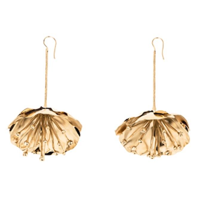 Flower Gold-Plated Drop Earrings