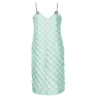Green Quilted Chain Cami Dress